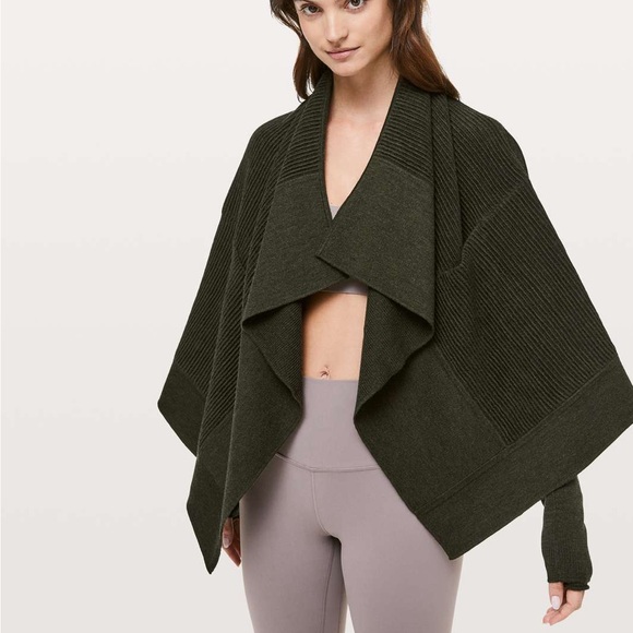 lululemon athletica Sweaters - NWT Lululemon merino wool sit in Lotus wrap II khaki green